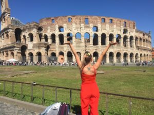 photo au Colisée de Rome, en Italie