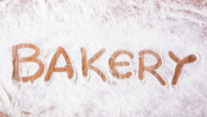 Bakery écrit dans de la farine
